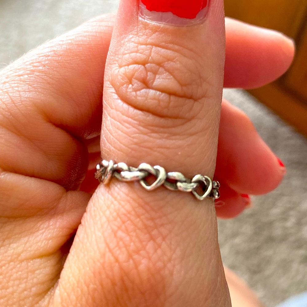 Pandora Sterling Silver Knotted Hearts Ring size 7.5/56